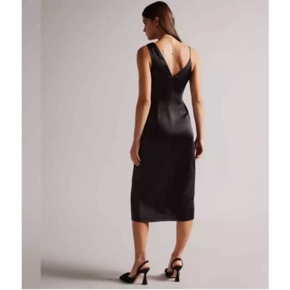 NWOT TED BAKER ODELLIA  ASYMMETRICAL WAIST DETAIlL SLIP DREES SZ 12 US TED SZ 5 - Picture 7 of 10